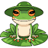 Cute frog with hat