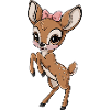 Cute fawn with bow