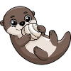 Cute otter with shell