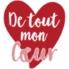 Coeur rouge avec lettrage romantique