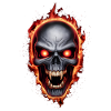 vampire burning skull