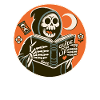 Grim Reaper læser guidebog for livet