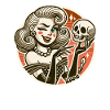 Femme avec crâne crâne