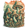 Mystical Forest Mushroom Psychedelic Art