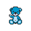 Pixel Bear Neon Blue