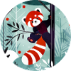 Fröhlicher Roter Panda im Dschungel