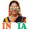 Drapeau Indien Femme Indienne