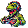 T Rex Gamer Gaming Dinosaur