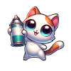Chat Spray Peut Graffiti