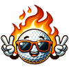 Golf Flames Fire Golf Ball