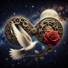 Taube und Rose