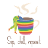 Sip, chill, repead - Regenbogen-Kaffee-Liebhaber