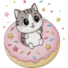CAT IN THE DONUT