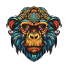 Monkey Portrait Head