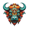 Bull Head Portrait Head