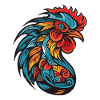 Rooster Portrait Head