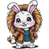 Kawaii Pig with Lion Outfit