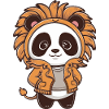 Kawaii Panda in Lion Outfit