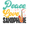 Saxophone Fille Paix Amour
