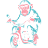 Affe auf dem Roller – Retro Streetstyle