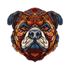 Bulldog Dog Portrait Head