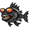Piranha Fish Cool Comic