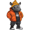 Rhino Funny Winter