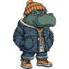 Hippopotamus Funny Winter
