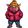 Pig Funny Winter
