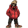Doberman Dog Funny Winter
