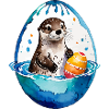 Loutre Aquarelle de Pâques