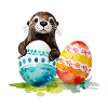 Loutre Aquarelle de Pâques