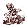 Skeleton Go-Kart Retro Adventure