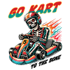 Funny Go-Kart Saying Racer Skeleton