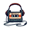 Retro cassette player with headphones