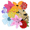 Lioness with flowers