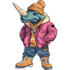 Dinosaur triceratops Funny Winter