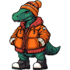 Dinosaur brontosaurus funny winter
