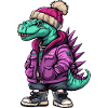 Dinosaur stegosaurus Funny Winter