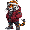 Tiger Funny Winter