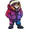 Lion Funny Winter