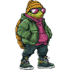 Turtle Funny Winter
