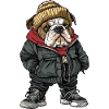 Bulldog Dog Funny Winter