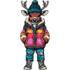 Deer Funny Winter