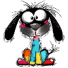 Farbenfroher Hund