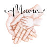 Mama-Familienerinnerung gemeinsame Hände
