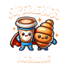 Cappuccino and croissants superheroes