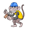 Singe de chantier drôle d’artisan