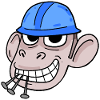 Affe Baustelle Bauarbeiter