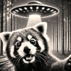 Panda roux OVNI Selfie Alien